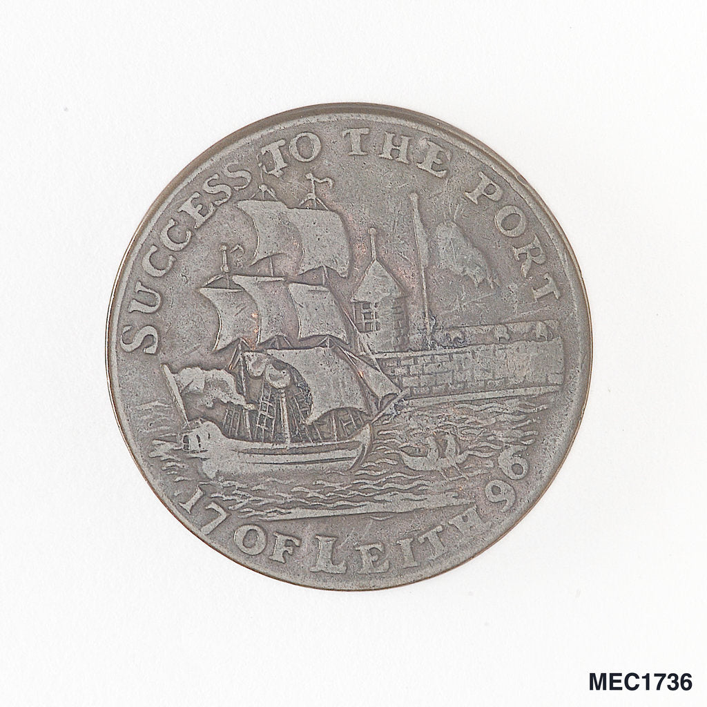 Detail of Leith halfpenny token by unknown