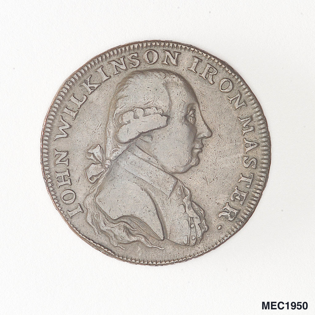 Detail of Halfpenny token commemorating John Wilkinson, ironmaster by unknown