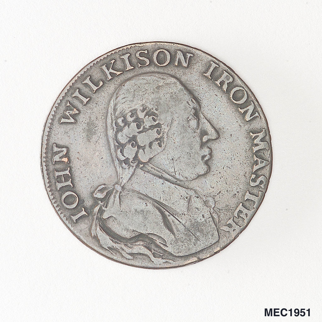 Detail of Halfpenny token commemorating John Wilkinson, ironmaster by unknown