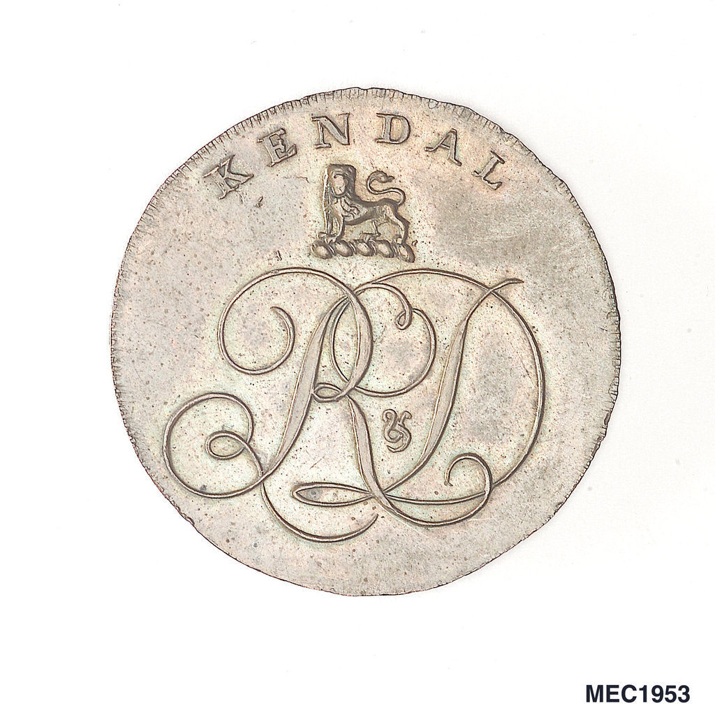 Detail of Kendal halfpenny token by unknown