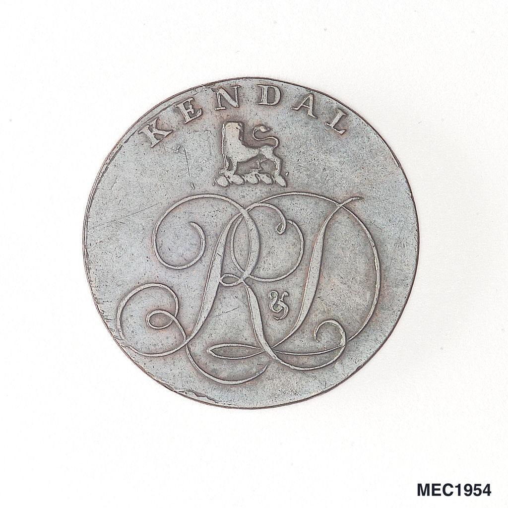 Detail of Kendal halfpenny token by unknown