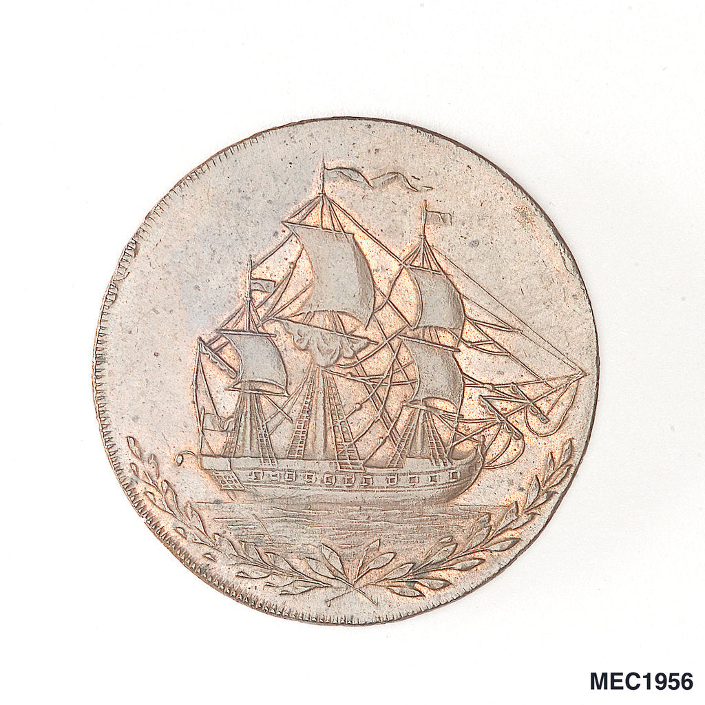 Detail of Hull halfpenny token by unknown