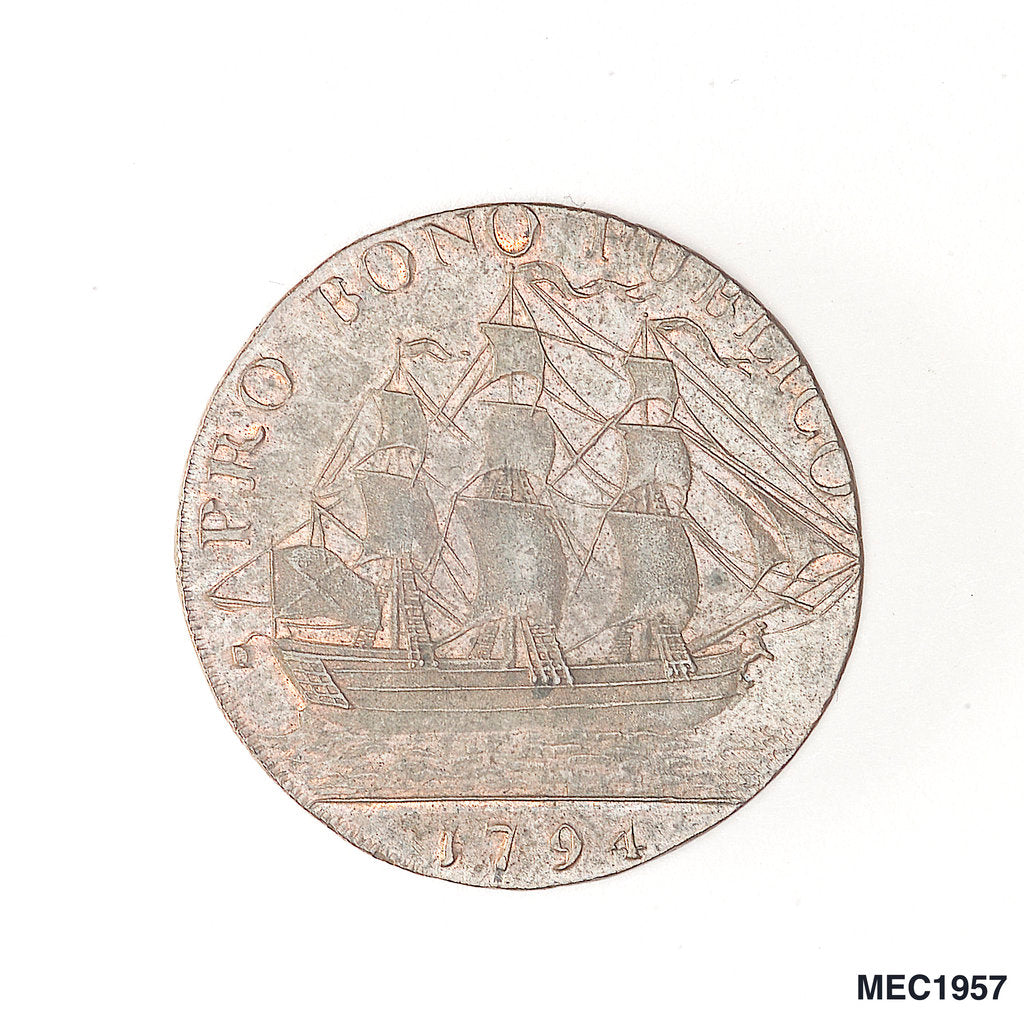 Detail of Hull halfpenny token by unknown