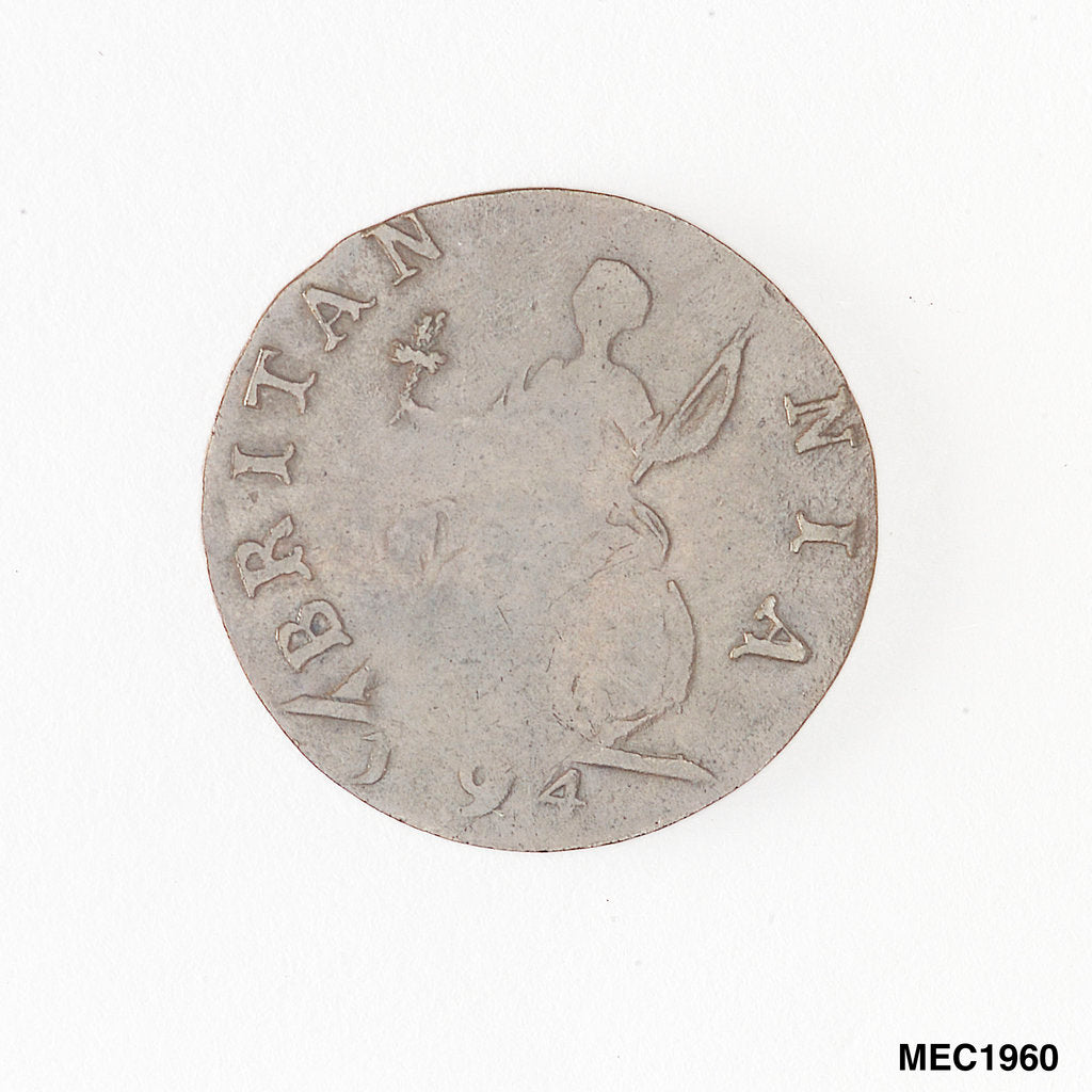 Detail of Farthing token commemorating Admiral of the Fleet Richard Howe (1726-1799) by unknown