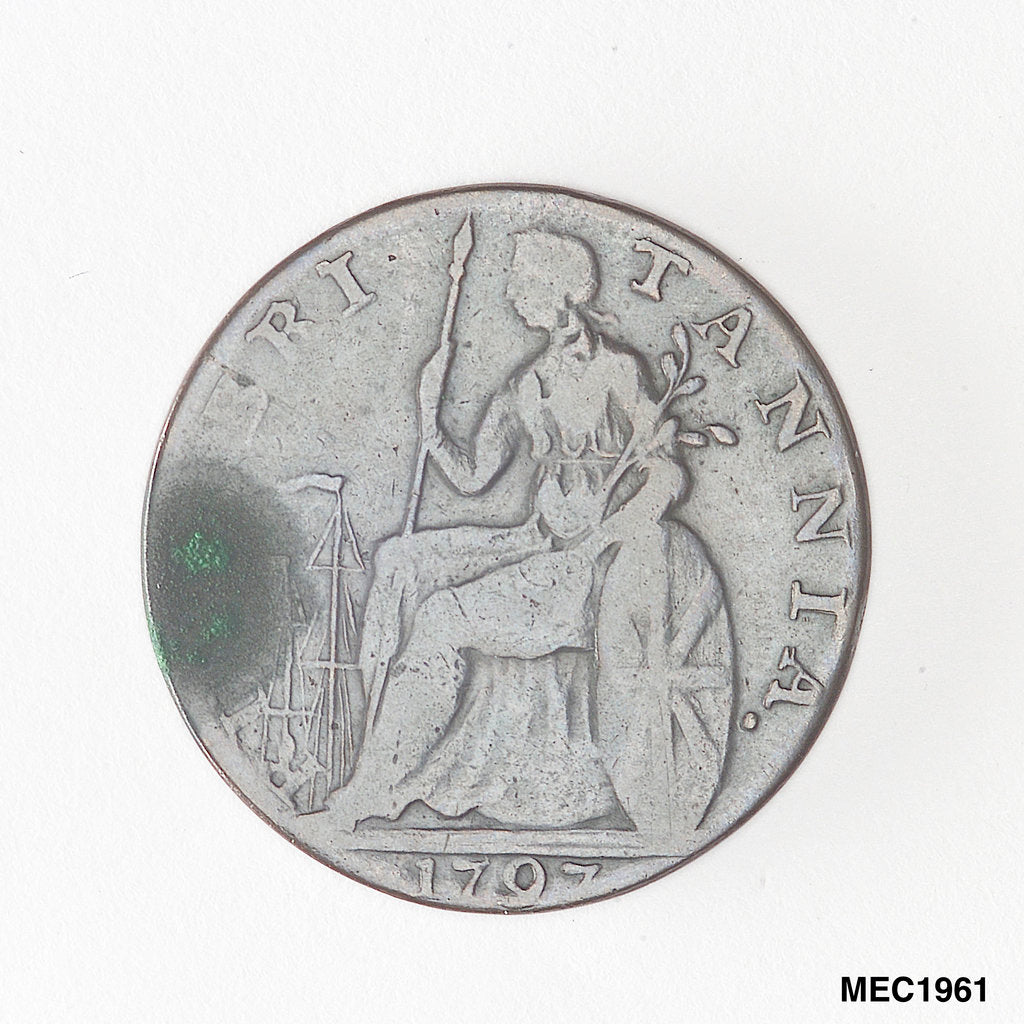 Detail of Halfpenny token commemorating Admiral John Jervis, Earl St Vincent (1735-1823) by unknown