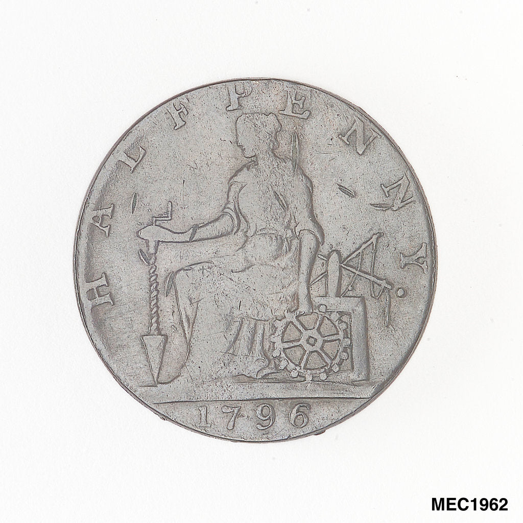 Detail of Halfpenny token commemorating Sir Edward Pellew, 1st Viscount Exmouth (1757-1833) by unknown