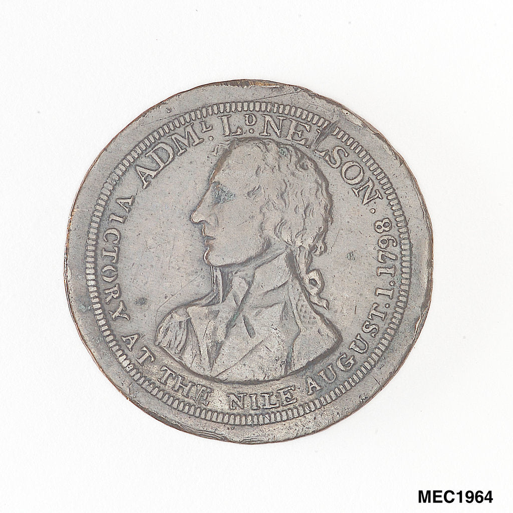 Detail of Shilling token commemorating the Battle of the Nile, 1798 by unknown