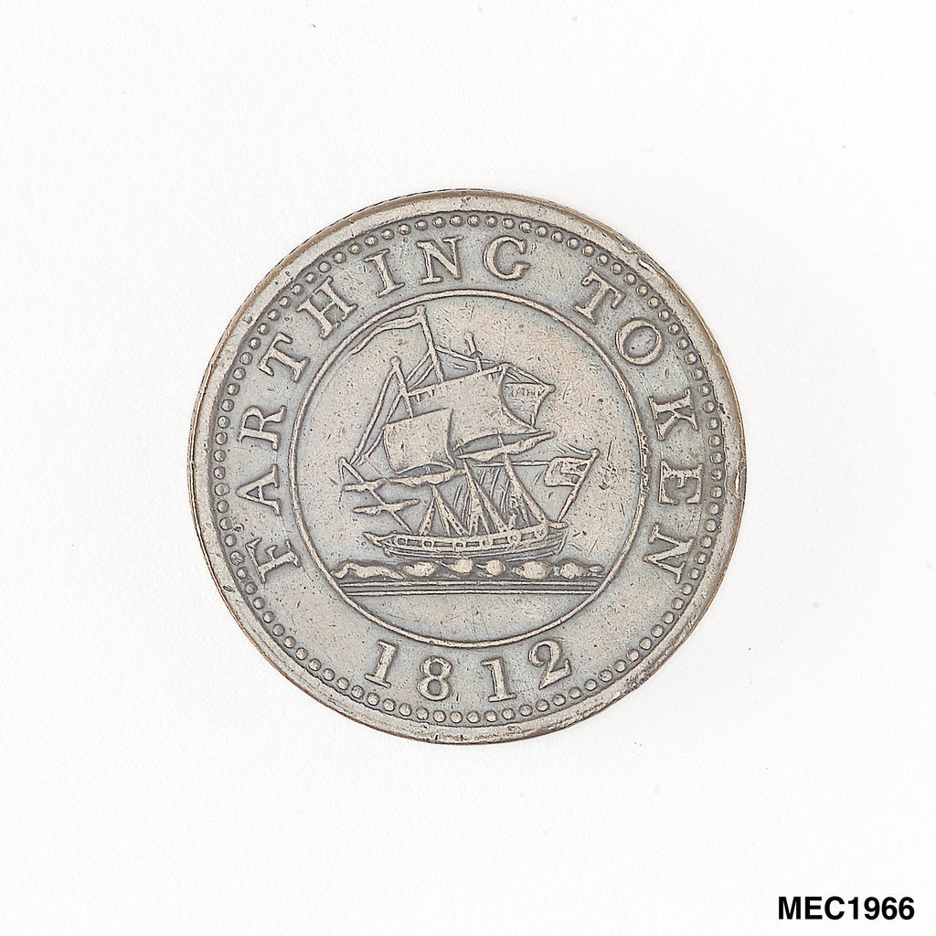 Detail of Whitehaven farthing token by unknown