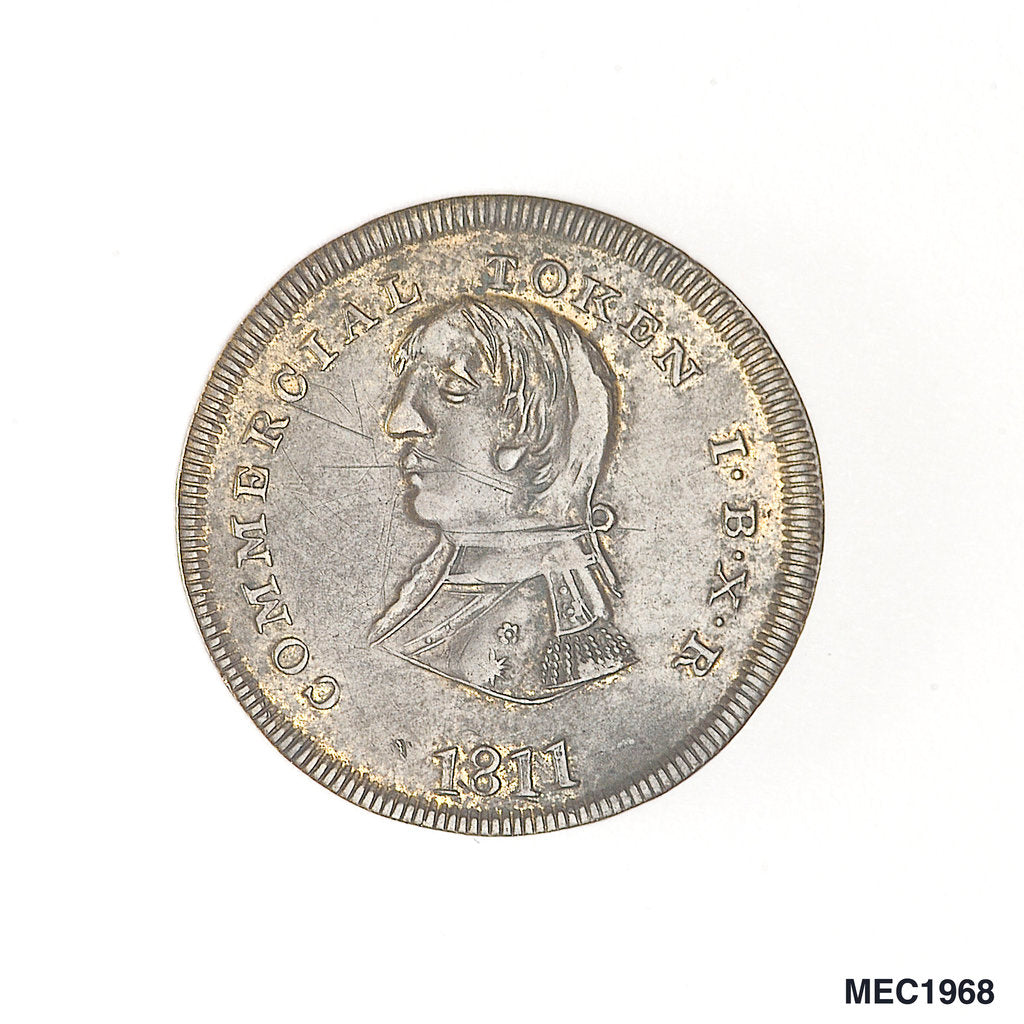 Detail of Shilling token commemorating Vice-Admiral Horatio Nelson (1758-1805) by unknown