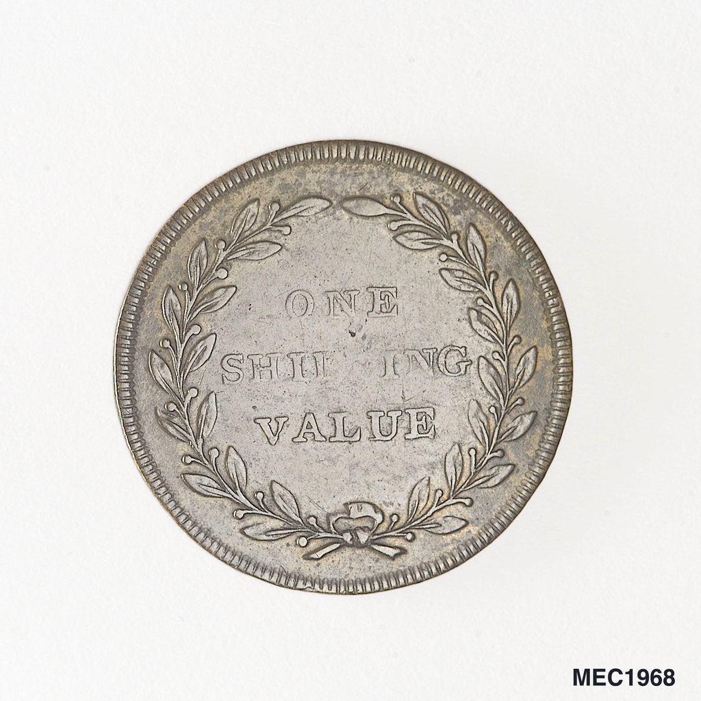 Detail of Shilling token commemorating Vice-Admiral Horatio Nelson (1758-1805) by unknown