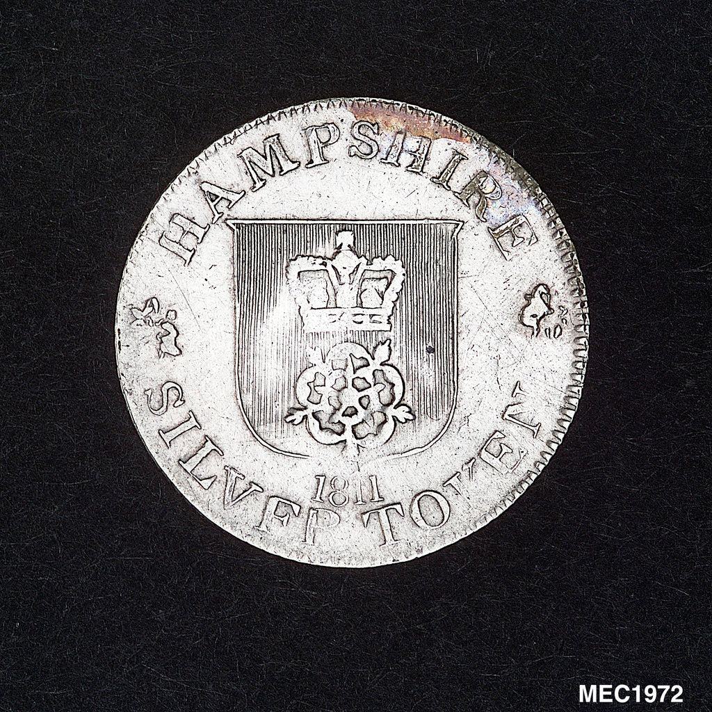 Detail of Hampshire sixpence token by unknown