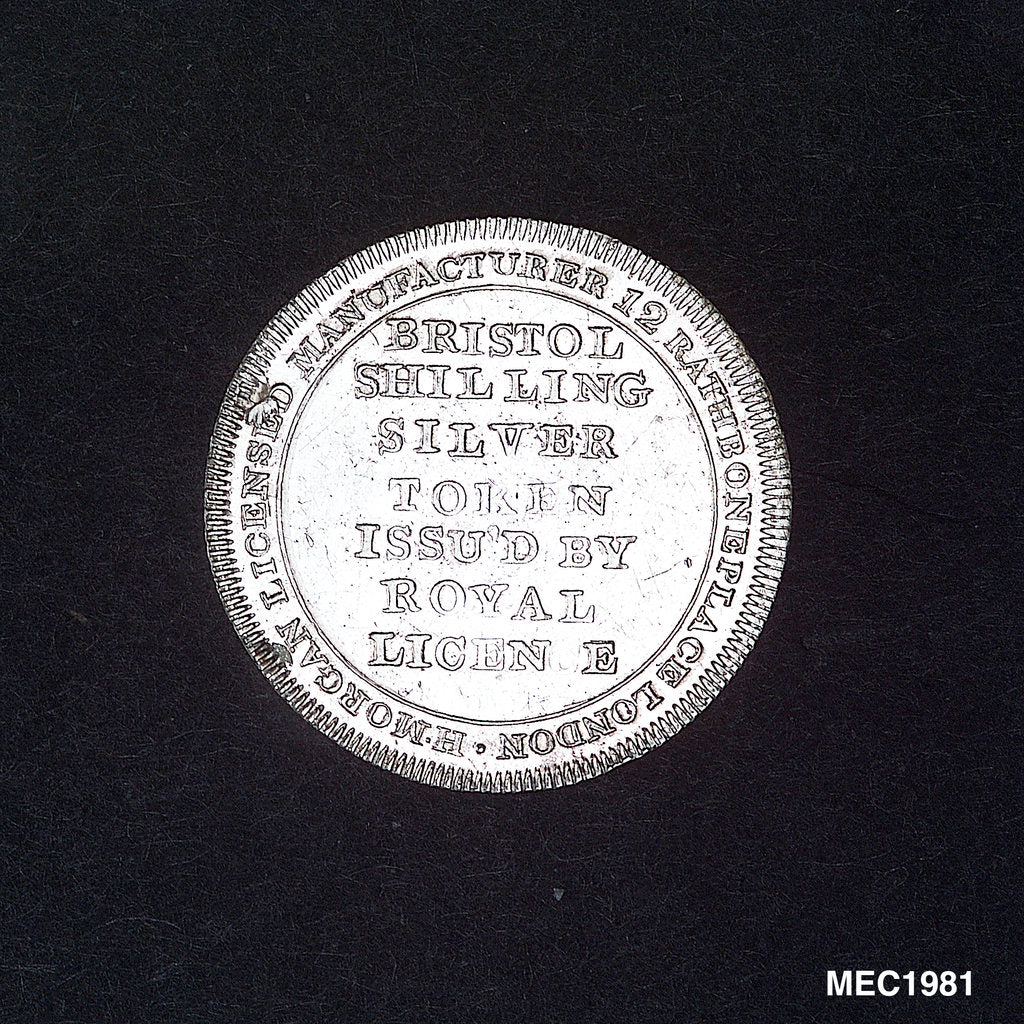 Detail of Bristol shilling token by unknown