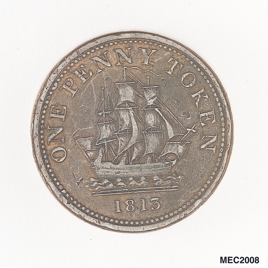 Detail of Penny token by unknown