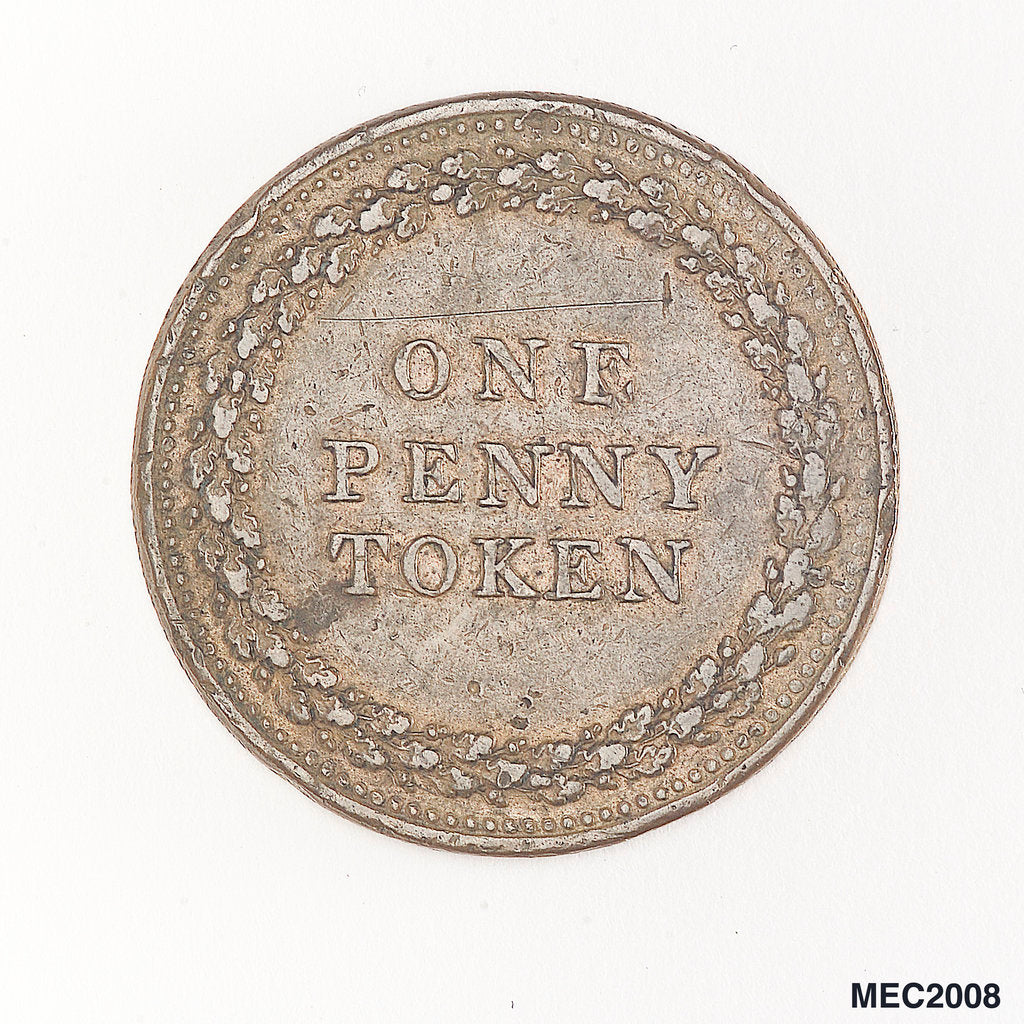 Detail of Penny token by unknown