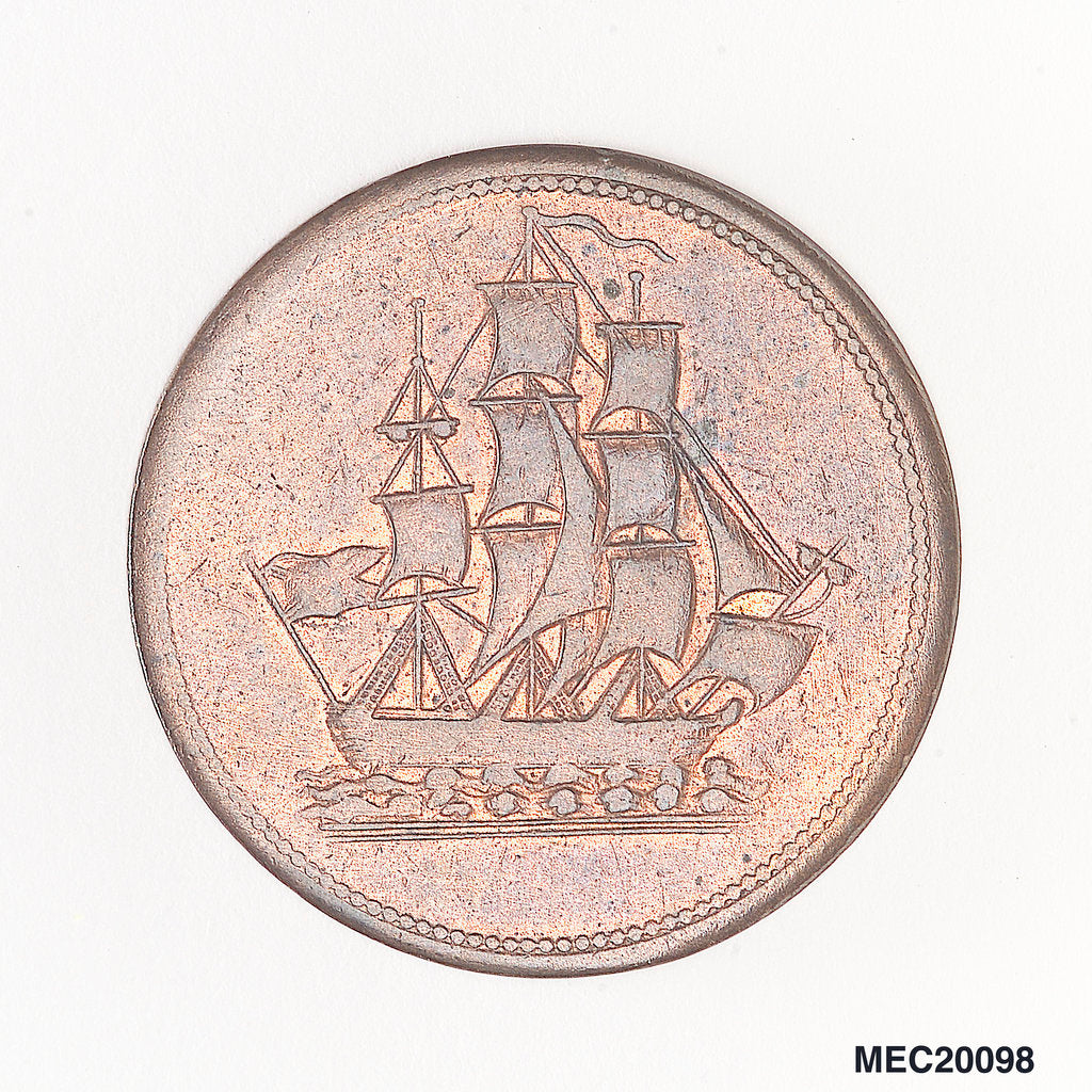 Detail of Penny token by unknown