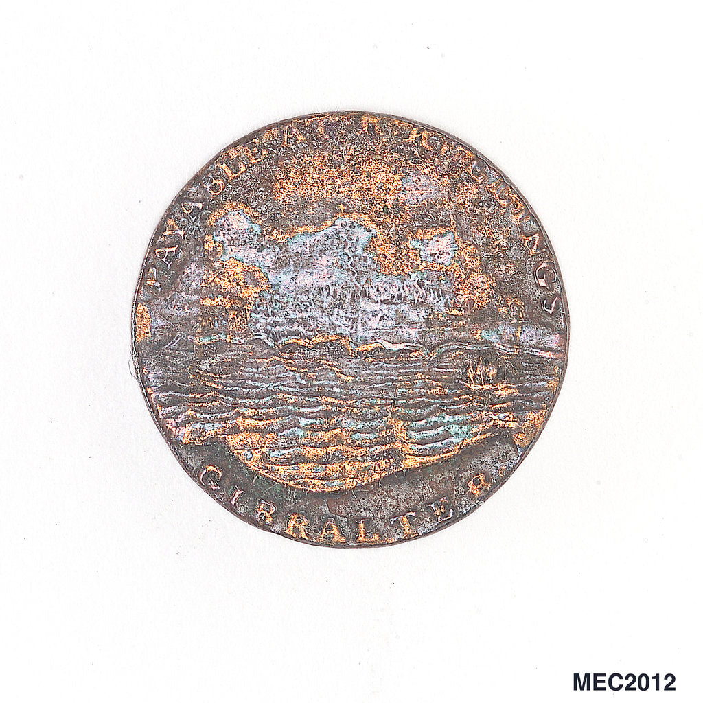 Detail of Gibraltar quart token by unknown