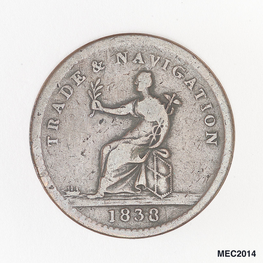 Detail of British Guiana Stiver token by unknown