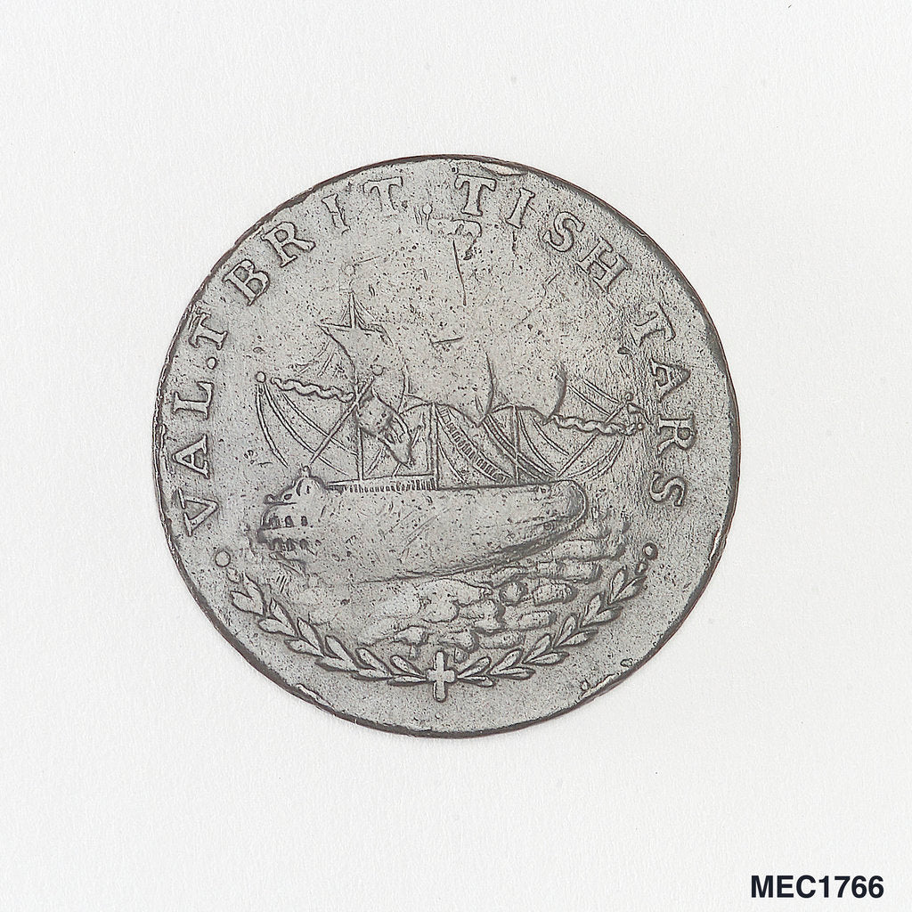 Detail of Token commemorating Admiral of the Fleet Richard Howe (1726-1799) and the Glorious First of June, 1794 by T. Wyon