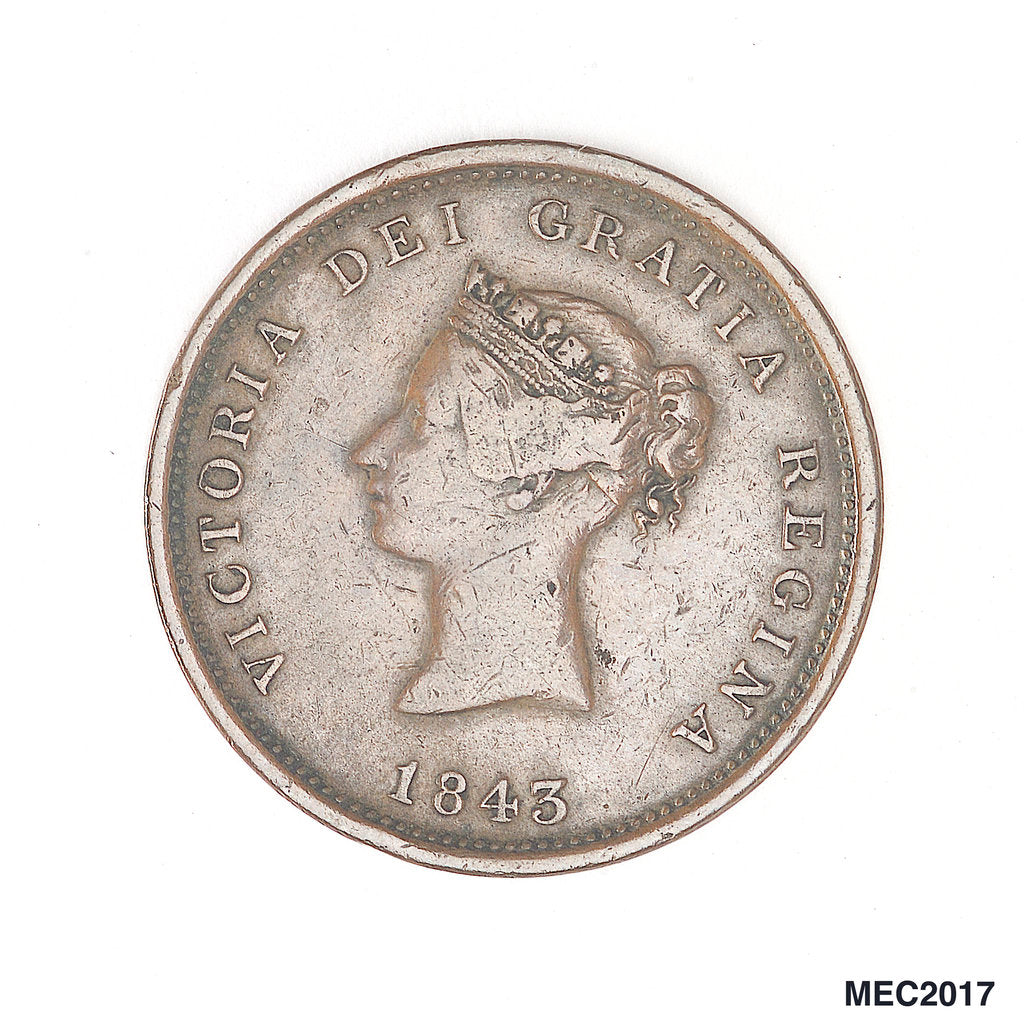 Detail of New Brunswick penny token by W. Wyon