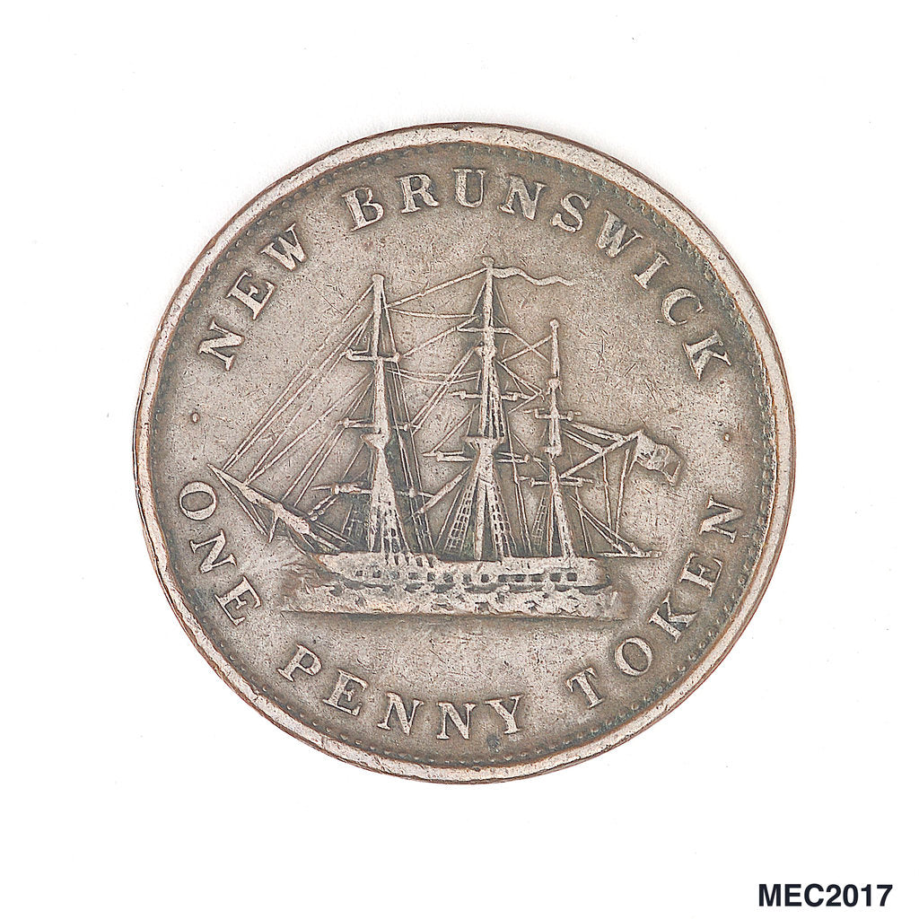 Detail of New Brunswick penny token by W. Wyon