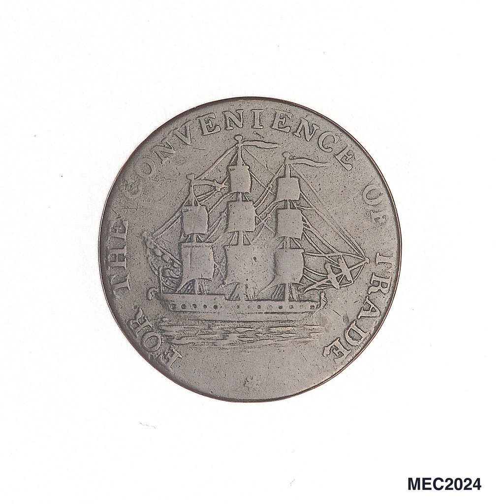 Detail of Nova Scotia halfpenny token by unknown