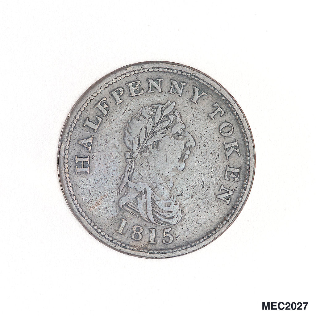 Detail of Nova Scotia halfpenny token by unknown