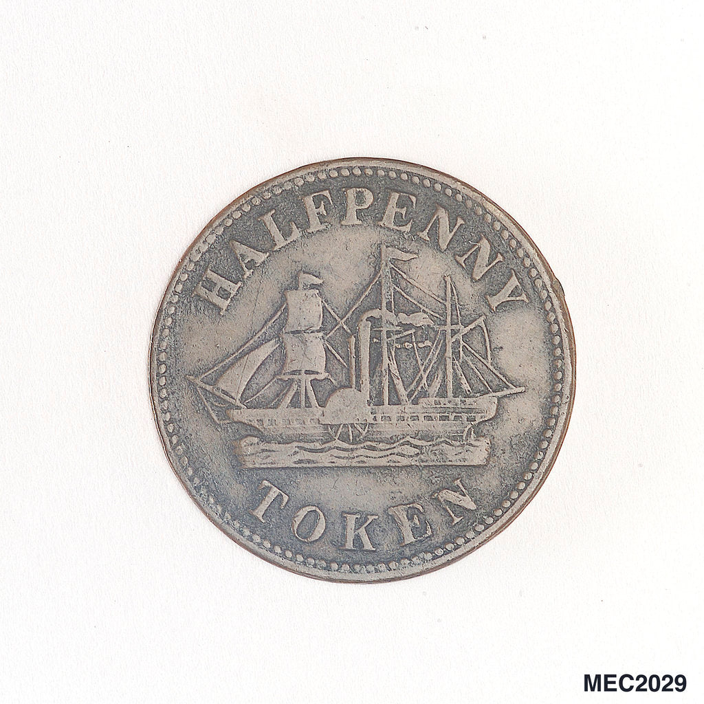 Detail of Prince Edward Island halfpenny token by unknown