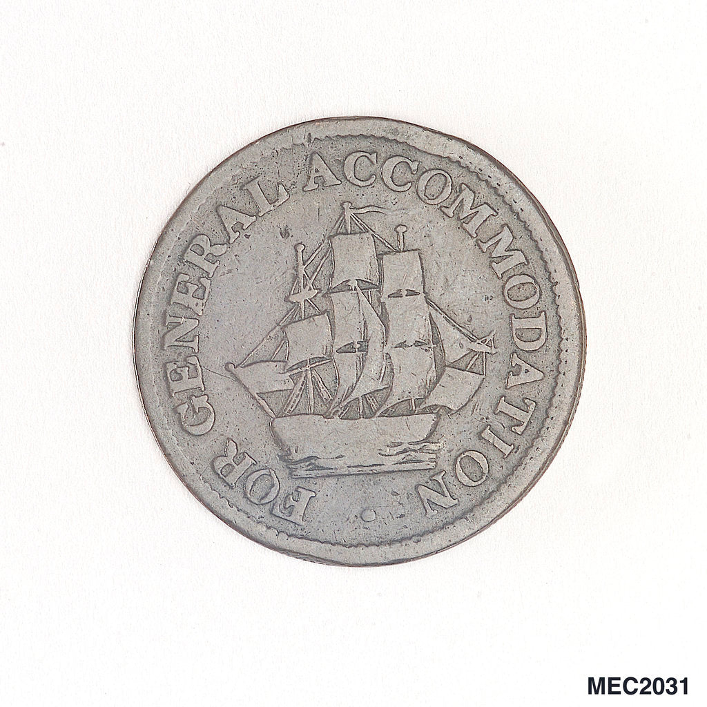 Detail of Halfpenny token by unknown