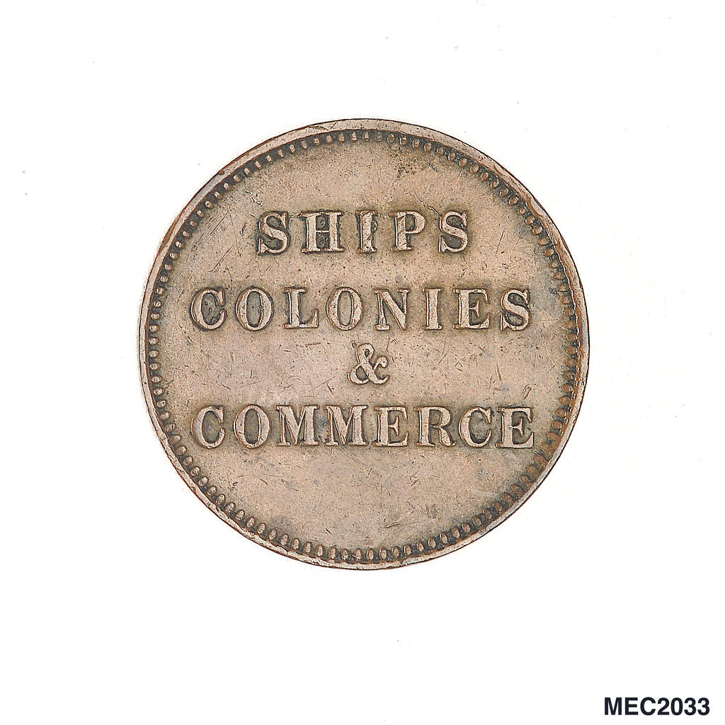 Detail of Halfpenny token by unknown