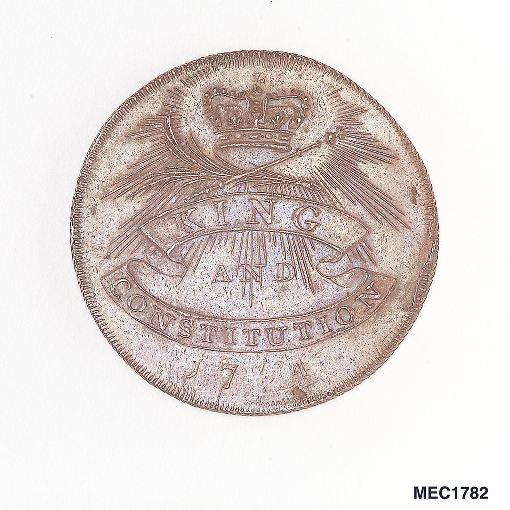 Detail of Token commemorating Admiral of the Fleet Richard Howe (1726-1799) and the Glorious First of June, 1794 by T. Wyon