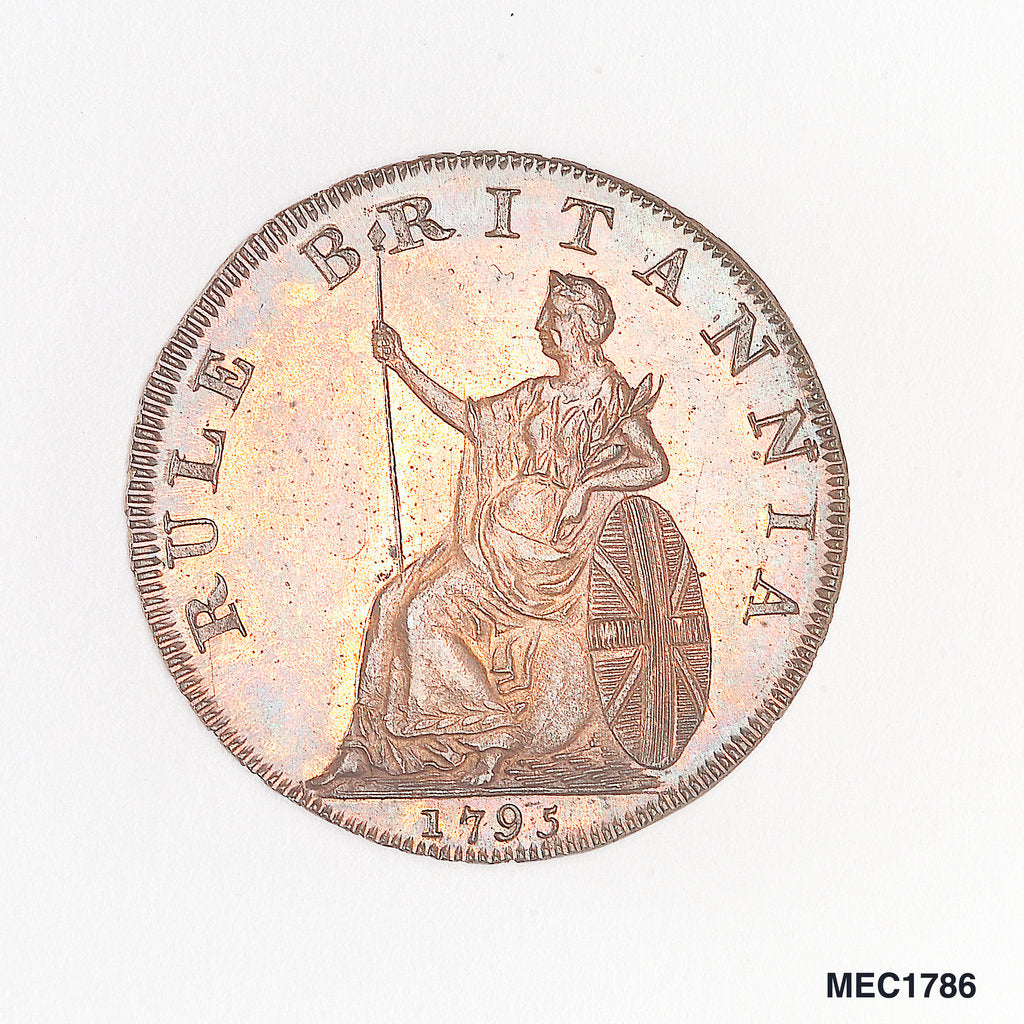 Detail of Emsworth halfpenny token commemorating Admiral of the Fleet Richard Howe (1726-1799) and the Glorious First of June, 1794 by unknown