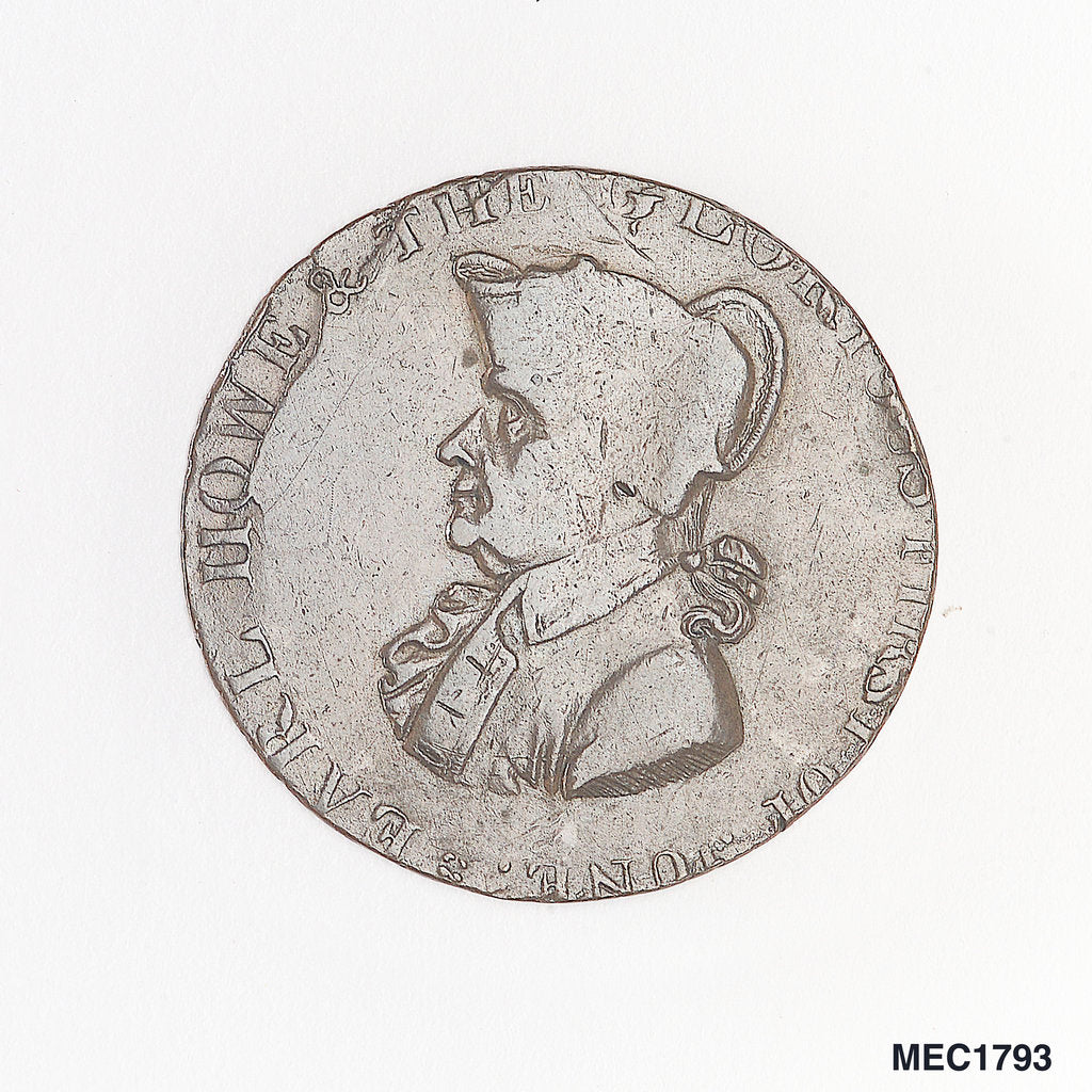 Detail of Token commemorating Admiral of the Fleet Richard Howe (1726-1799) and the Glorious First of June, 1794 by T. Wyon