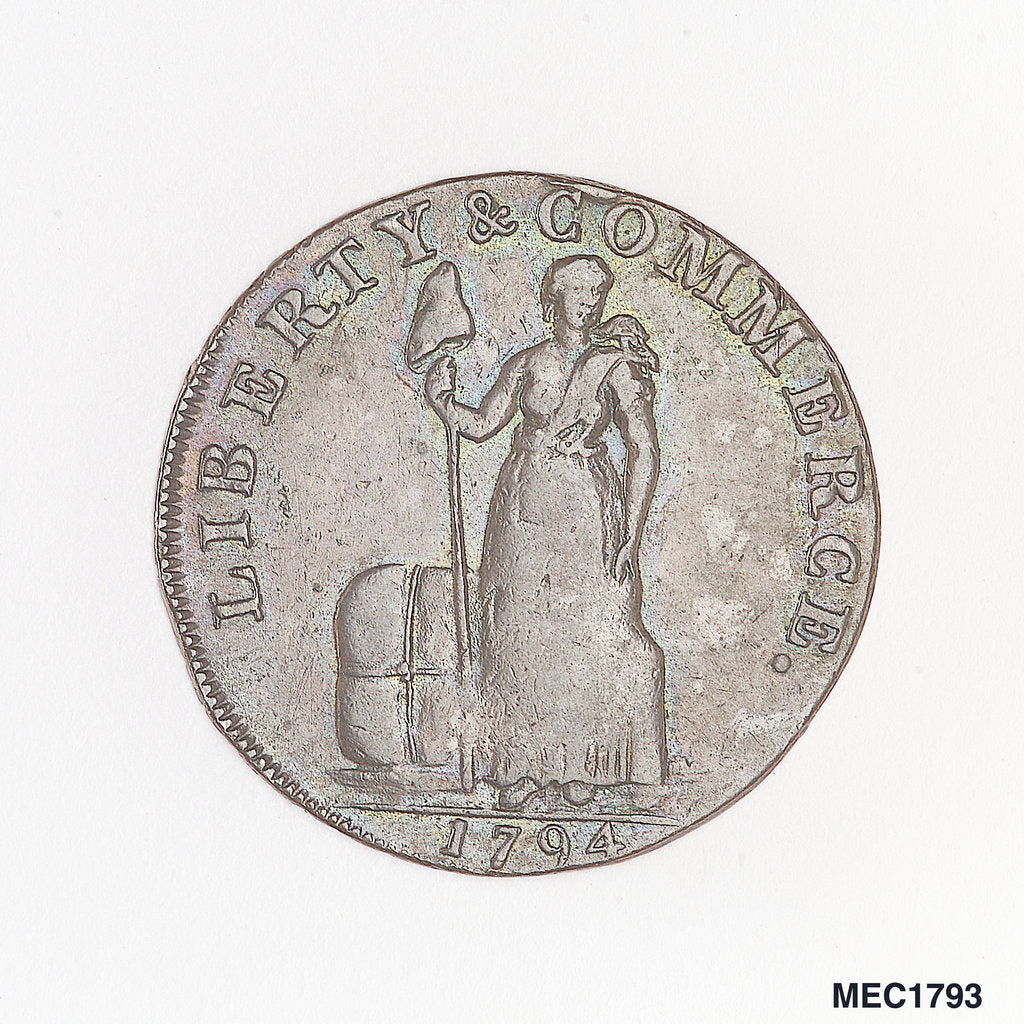 Detail of Token commemorating Admiral of the Fleet Richard Howe (1726-1799) and the Glorious First of June, 1794 by T. Wyon