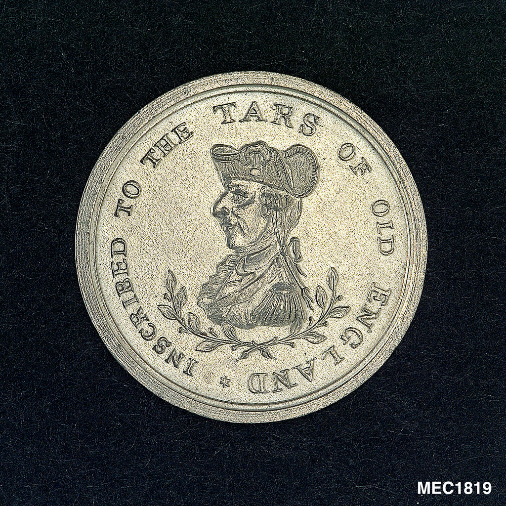 Detail of Token commemorating Admiral of the Fleet Richard Howe (1726-1799) and the Glorious First of June, 1794 by unknown