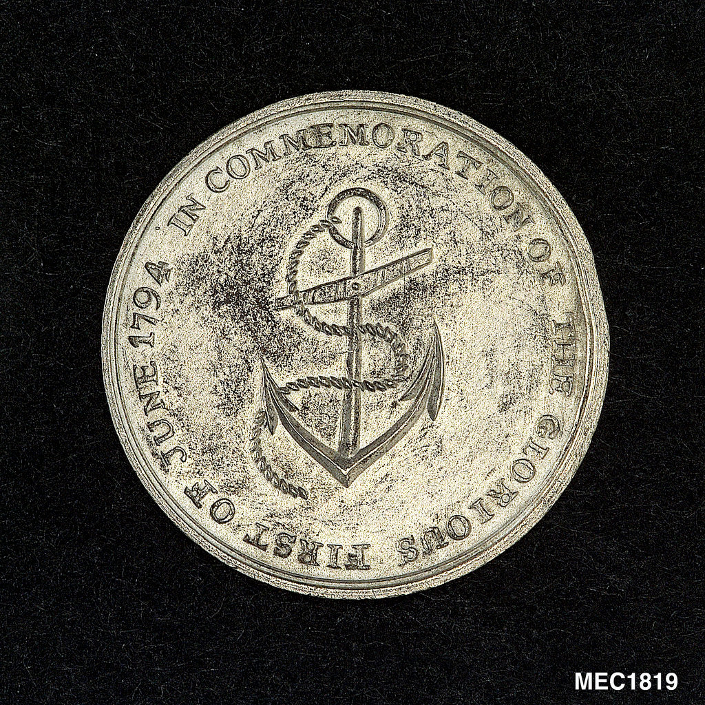 Detail of Token commemorating Admiral of the Fleet Richard Howe (1726-1799) and the Glorious First of June, 1794 by unknown
