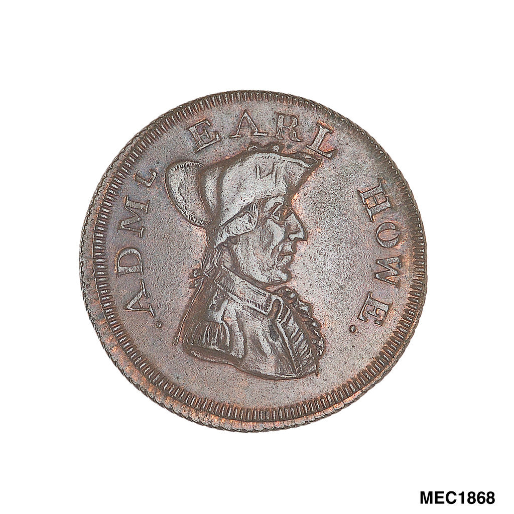 Detail of Token commemorating Admiral of the Fleet Richard Howe (1726-1799) by T. Wyon