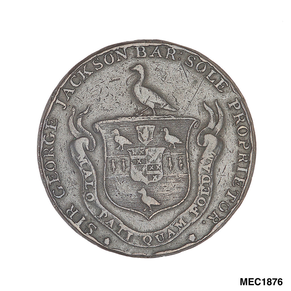 Detail of Stortford halfpenny token by Heinrich Kuchler