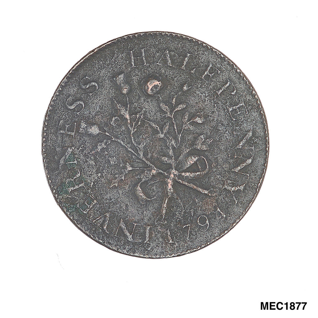 Detail of Inverness halfpenny token by unknown