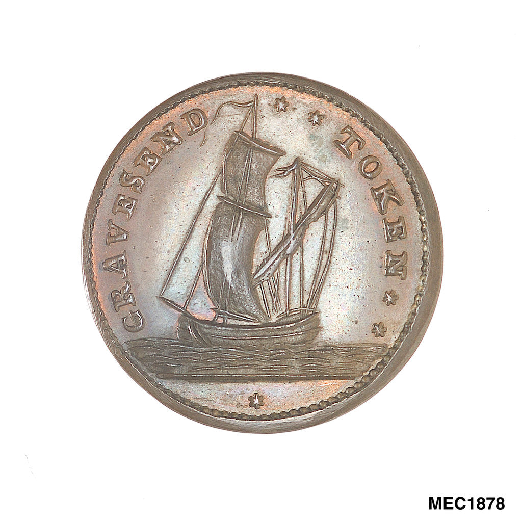 Detail of Gravesend penny token by unknown