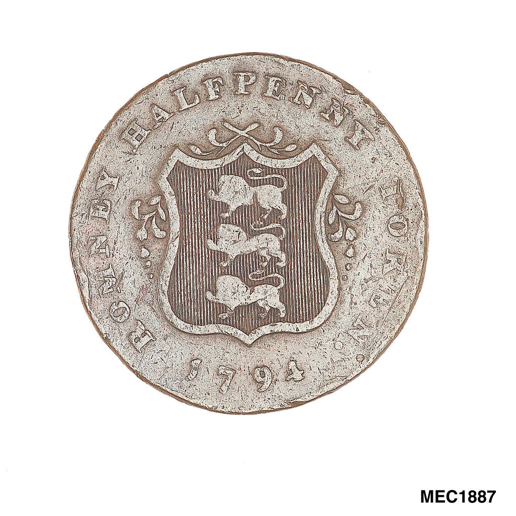 Detail of Romney halfpenny token by T. Wyon