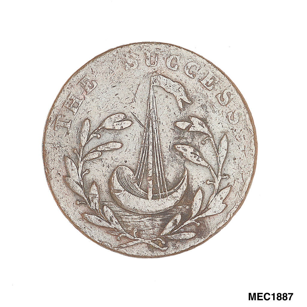 Detail of Romney halfpenny token by T. Wyon
