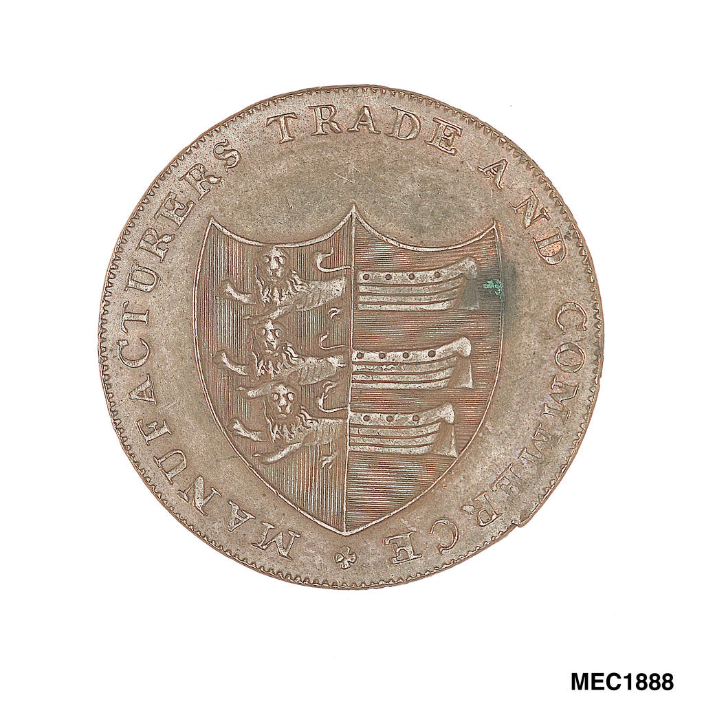 Detail of Sandwich halfpenny token by R. Dixon