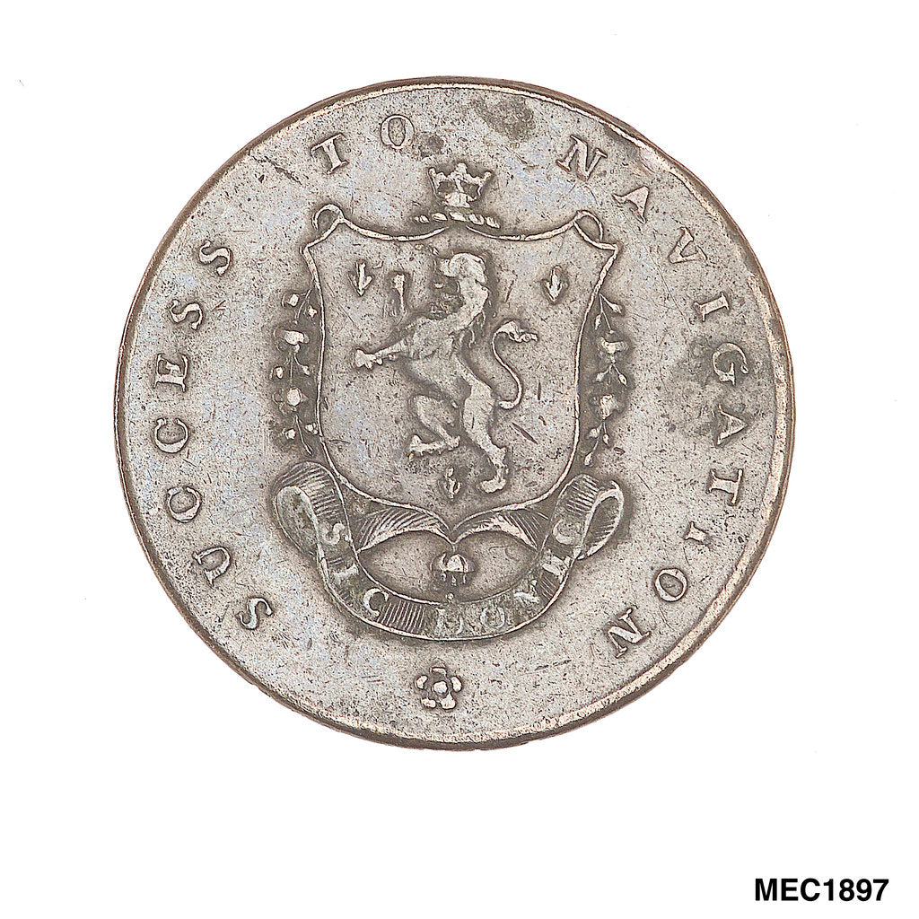 Detail of Manchester halfpenny token by unknown