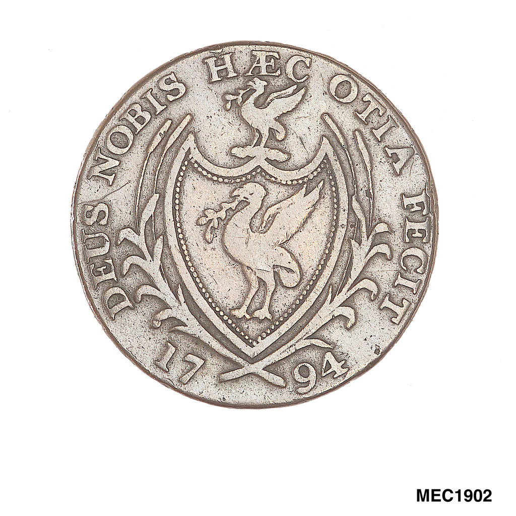 Detail of Liverpool halfpenny token by unknown