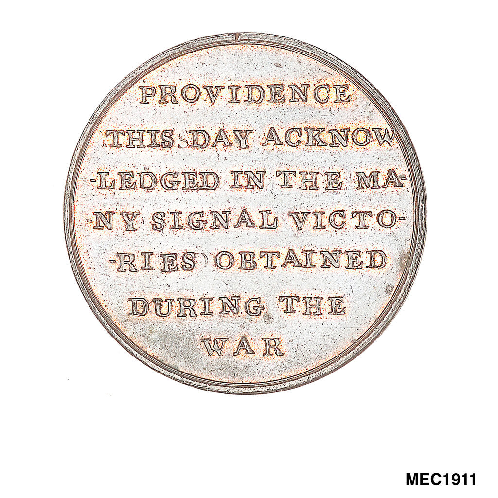 Detail of Penny token commemorating naval victories and the Royal Thanksgiving at St Pauls, 1797 by unknown