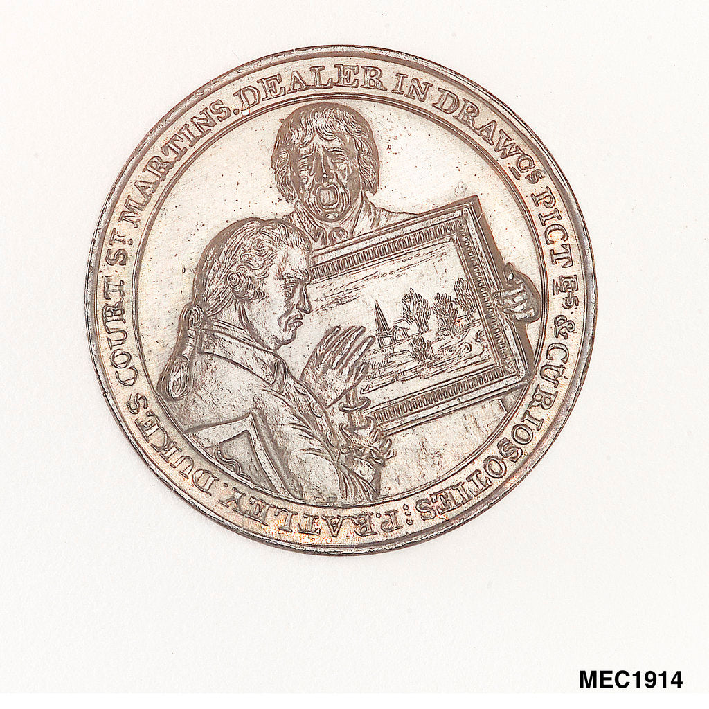 Detail of Ratley's halfpenny token by T. Wyon