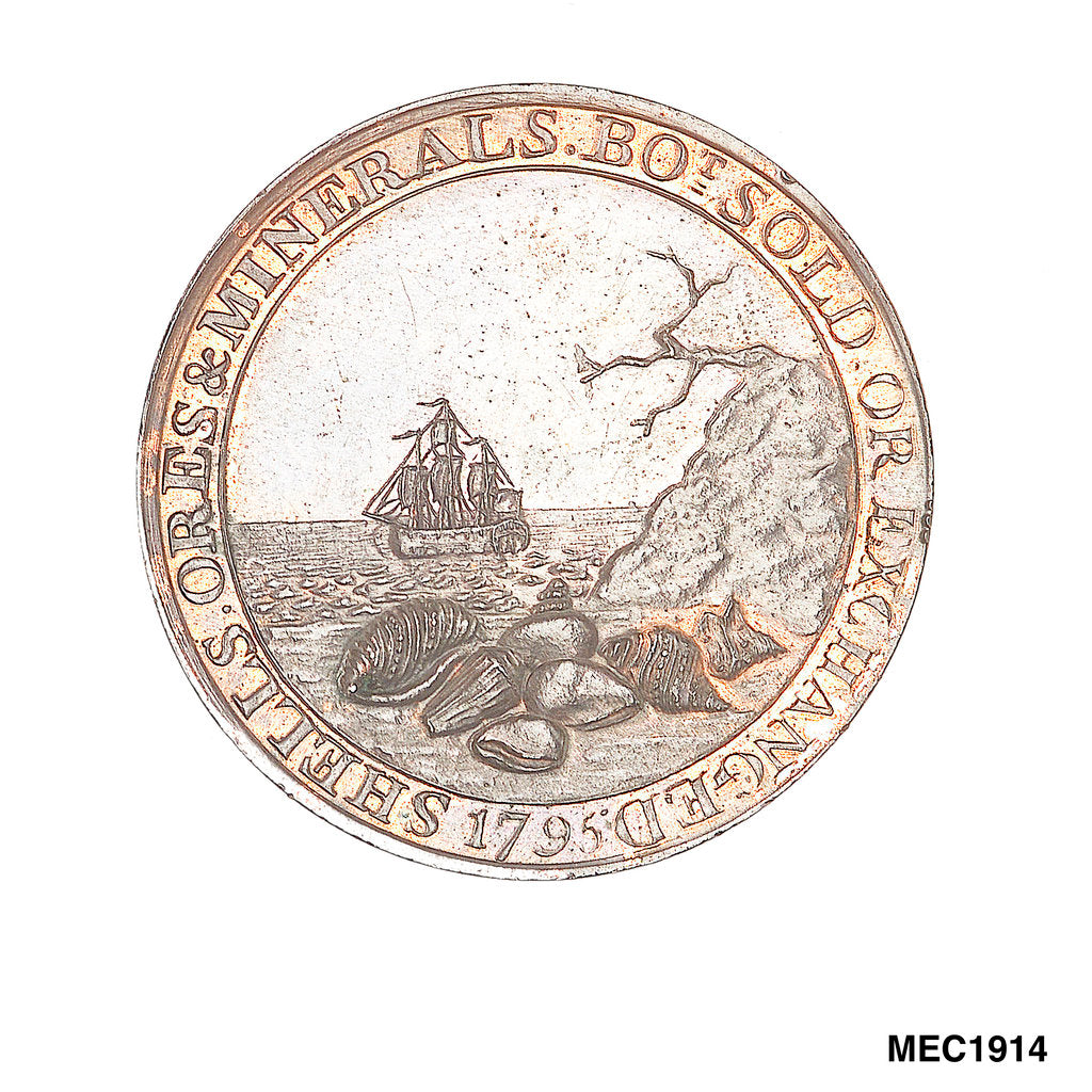 Detail of Ratley's halfpenny token by T. Wyon