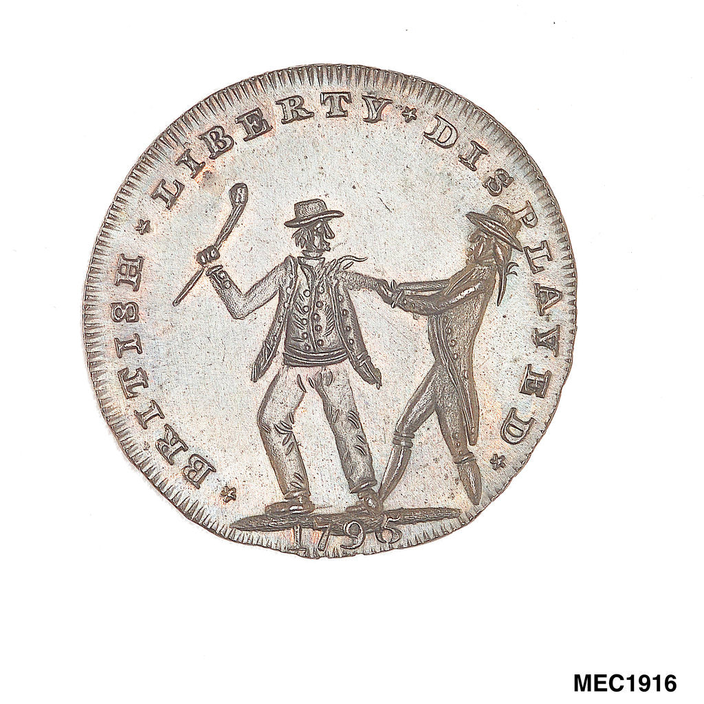 Detail of Spence's halfpenny token by T. Spence