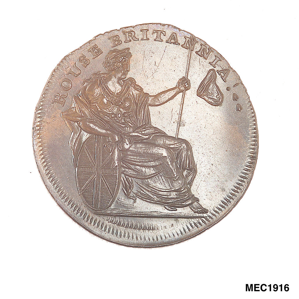 Detail of Spence's halfpenny token by T. Spence