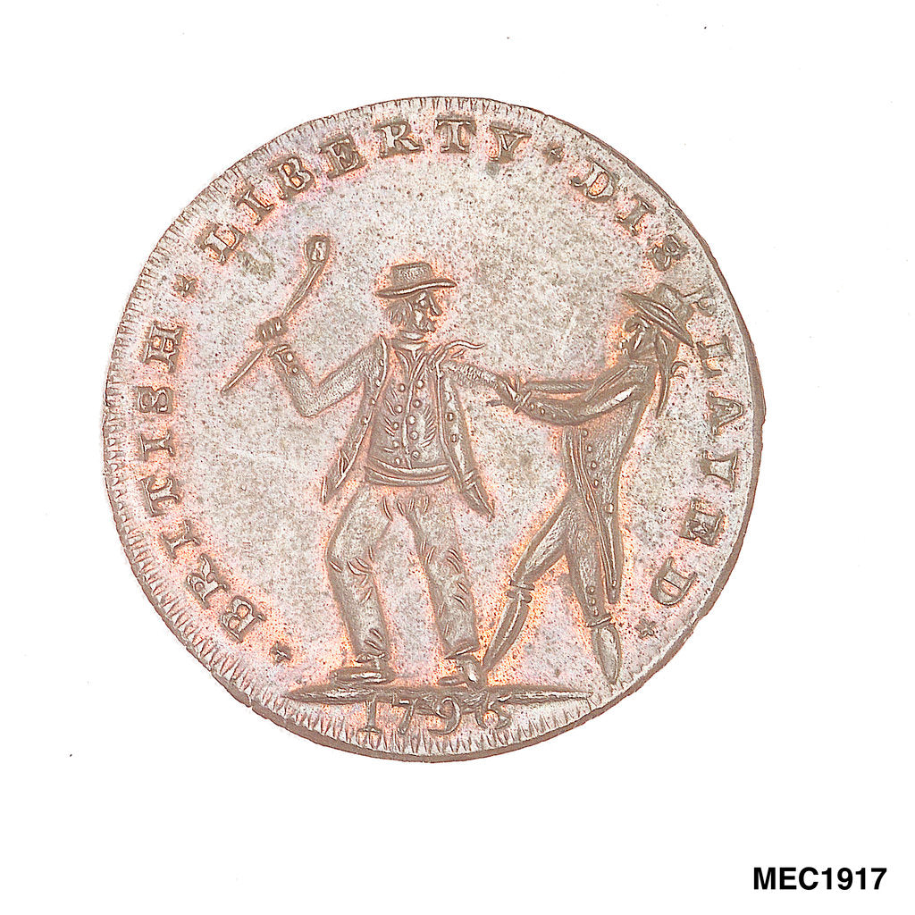 Detail of Spence's halfpenny token by T. Spence